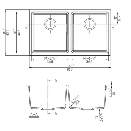 AMERICAN IMAGINATIONS Kitchen Sink, Deck Mount Mount, Granite Composite Finish AI-29210